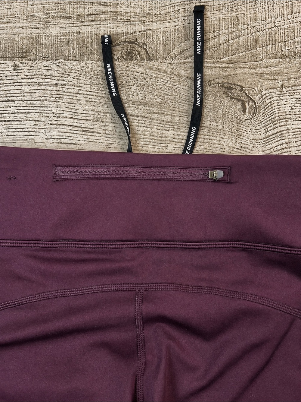 Nike Running Dri-FIT Crop Leggings Purple Plum XS Drawstring Pocket Athletic - Picture 2 of 4